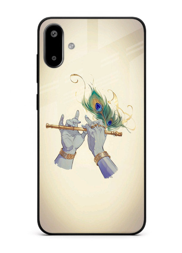 Krishna flute feather artwork Samsung F06 5G glass back cover