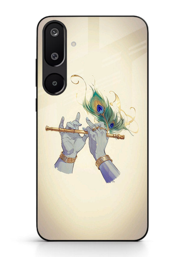 Krishna flute feather artwork Samsung M16 5G glass back cover