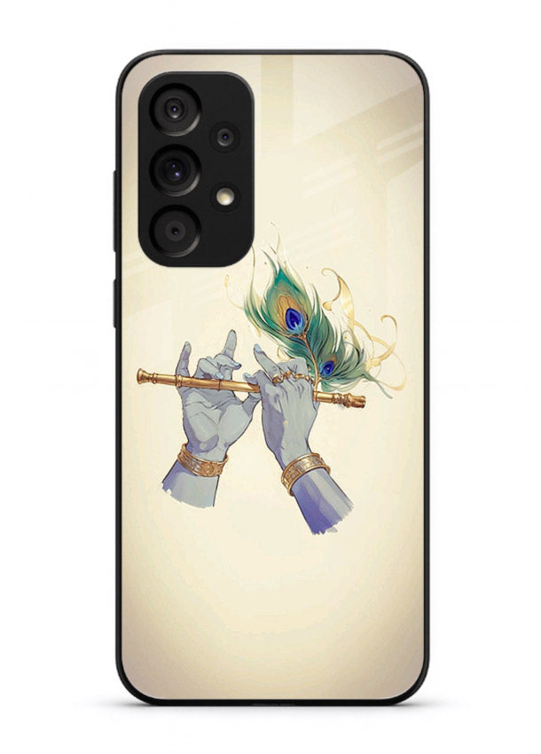 Krishna flute feather artwork Samsung A73 5G glass back cover