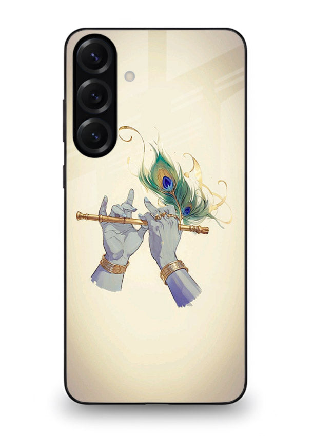 Krishna flute feather artwork Samsung M35 5G glass back cover