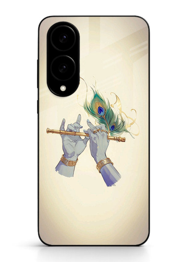 Krishna flute feather artwork Samsung S25 Edge glass back cover