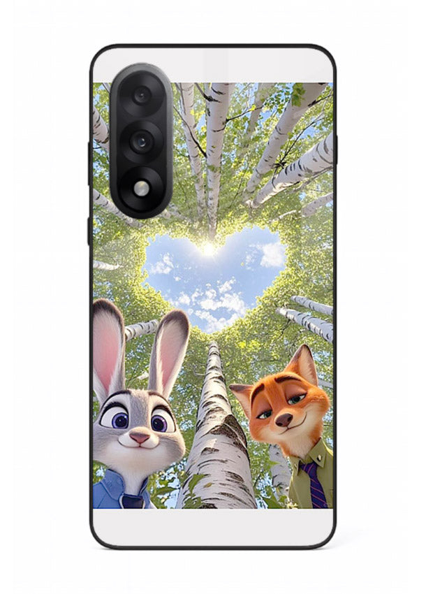 Animated forest heart artwork printed on glossy tempered glass OnePlus Nord 5 back cover