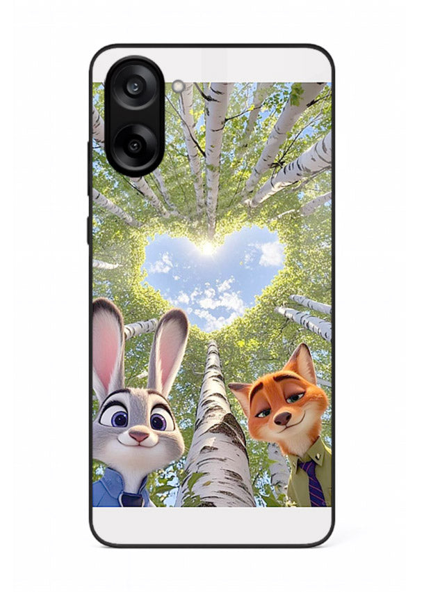Animated forest heart artwork printed on glossy tempered glass OnePlus Nord CE5 back cover