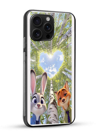 Animated forest heart artwork printed on glossy tempered glass mobile back cover - 2