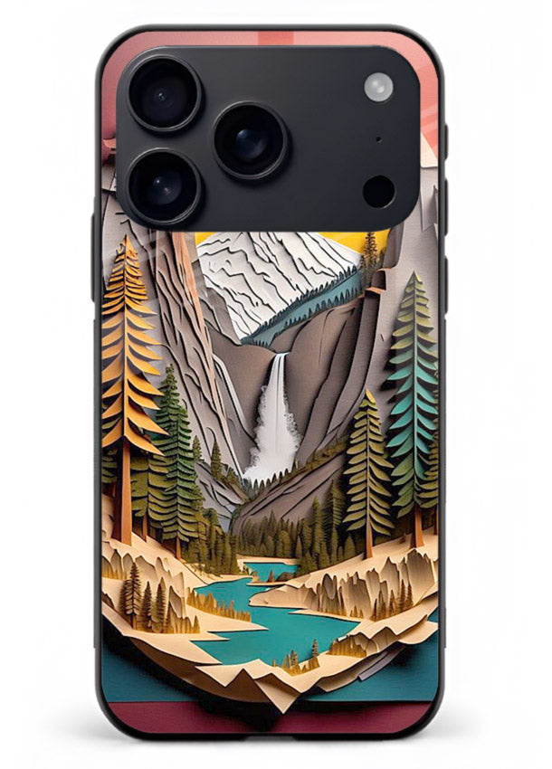 Forest Mountain Badge retro mountain badge artwork iphone 18 pro max glass back cover