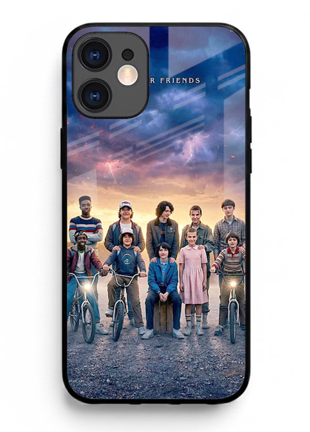 Adventure friends squad artwork printed on premium tempered glass iPhone 11 back cover