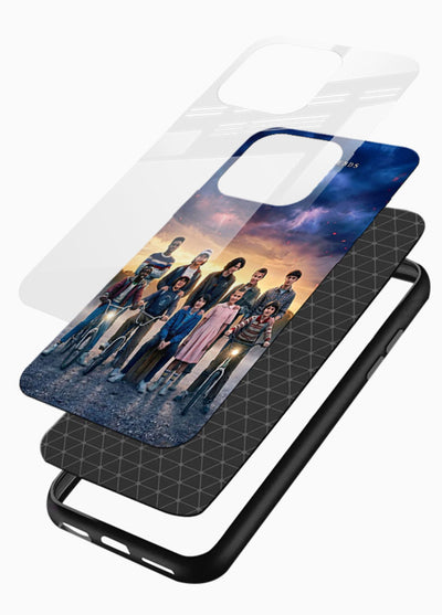 Adventure friends squad artwork printed on premium tempered glass mobile back cover - 3
