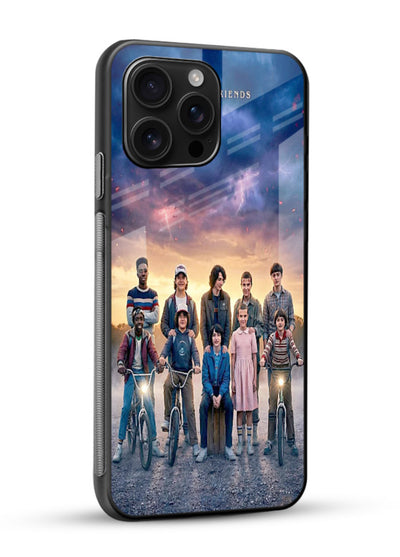 Adventure friends squad artwork printed on premium tempered glass mobile back cover - 2