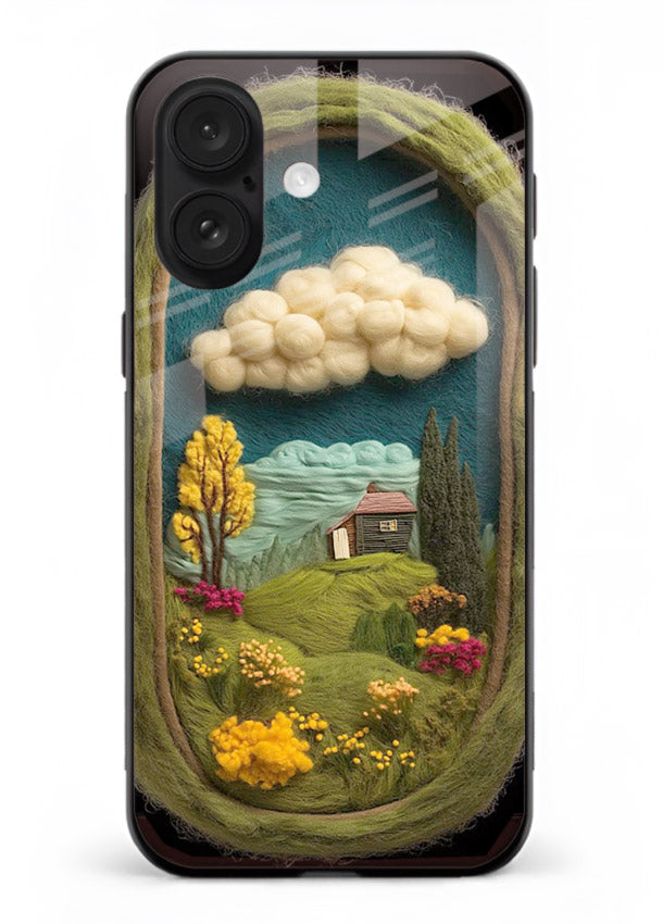 Framed Cottage Meadow scenic cottage meadow artwork iphone 18 glass back cover