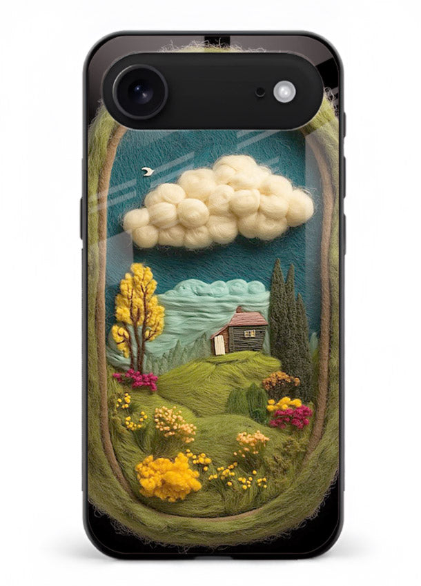 Framed Cottage Meadow scenic cottage meadow artwork iphone 18 air glass back cover