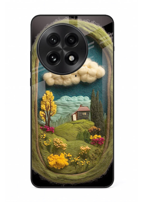 Framed Cottage Meadow scenic cottage meadow artwork OnePlus 13 glass back cover
