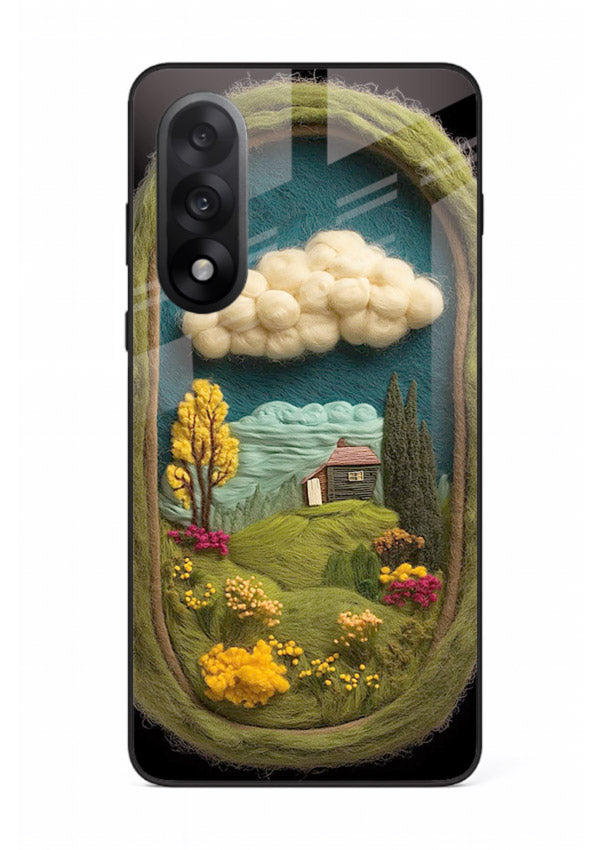 Framed Cottage Meadow scenic cottage meadow artwork OnePlus Nord 5 glass back cover