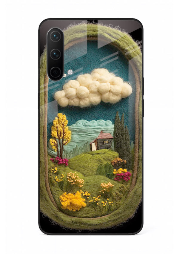 Framed Cottage Meadow scenic cottage meadow artwork OnePlus Nord CE 5G glass back cover