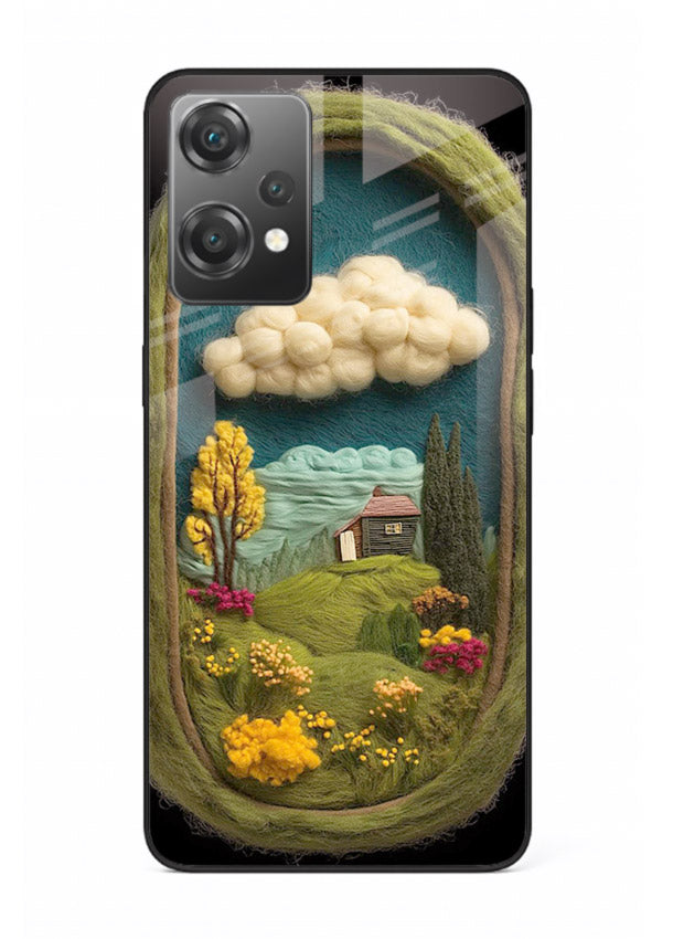Framed Cottage Meadow scenic cottage meadow artwork OnePlus Nord CE2 Lite 5G glass back cover