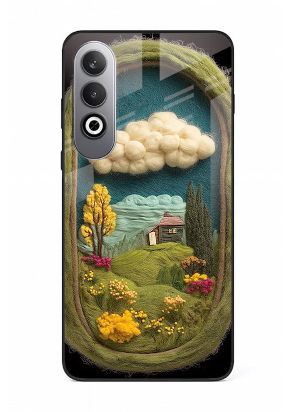 Framed Cottage Meadow scenic cottage meadow artwork OnePlus Nord CE4 glass back cover