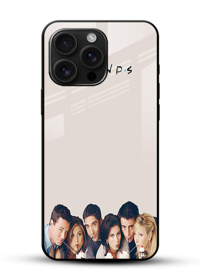 Minimal friends artwork printed on glossy tempered glass mobile cover - 1