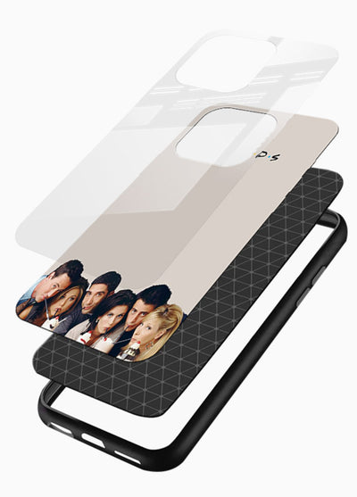 Minimal friends artwork printed on glossy tempered glass mobile cover - 3