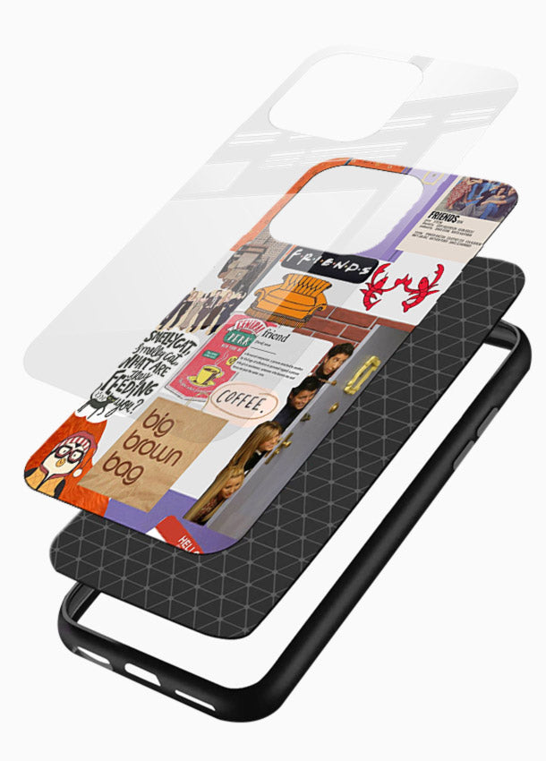 Sitcom mood board artwork printed on glossy tempered glass mobile cover - 3