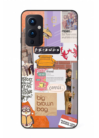 Sitcom mood board artwork printed on glossy tempered glass OnePlus 9 Pro back cover