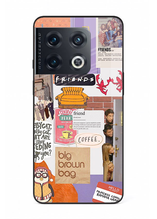 Sitcom mood board artwork printed on glossy tempered glass OnePlus 10 Pro back cover