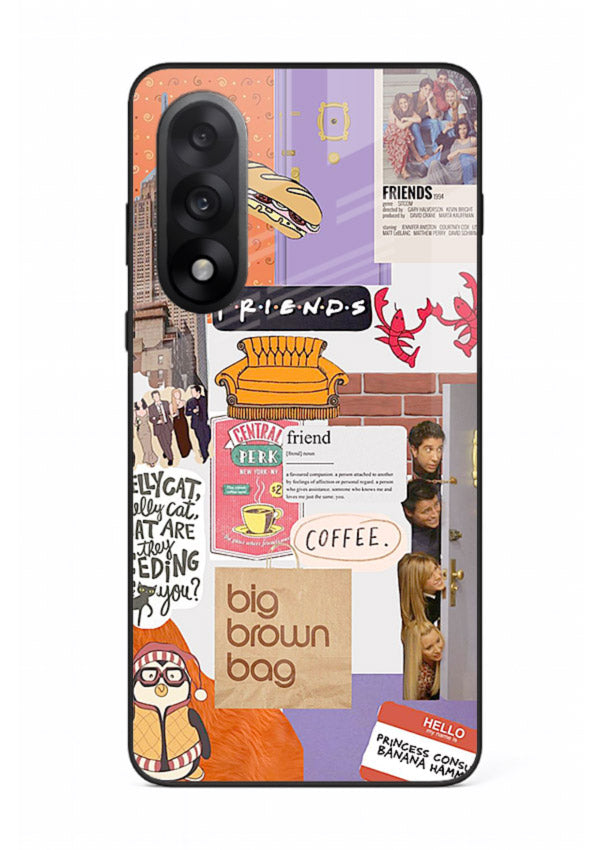 Sitcom mood board artwork printed on glossy tempered glass OnePlus Nord 5 back cover