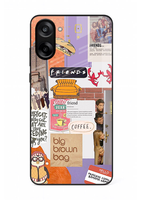 Sitcom mood board artwork printed on glossy tempered glass OnePlus Nord CE5 back cover