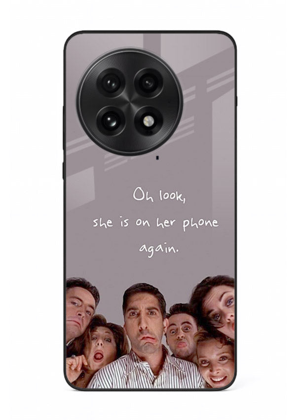 Grey friends quote artwork printed on glossy tempered glass OnePlus 13 back cover