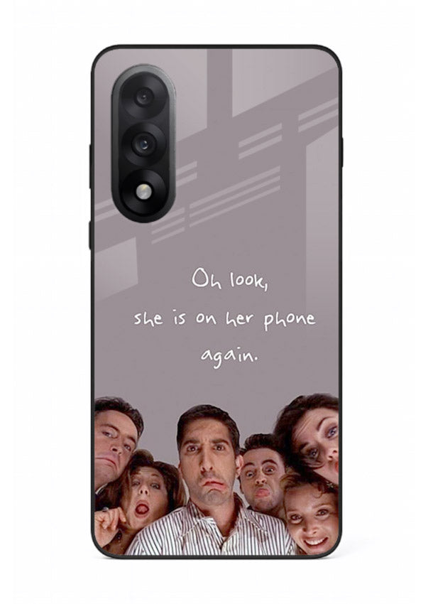 Grey friends quote artwork printed on glossy tempered glass OnePlus Nord 5 back cover