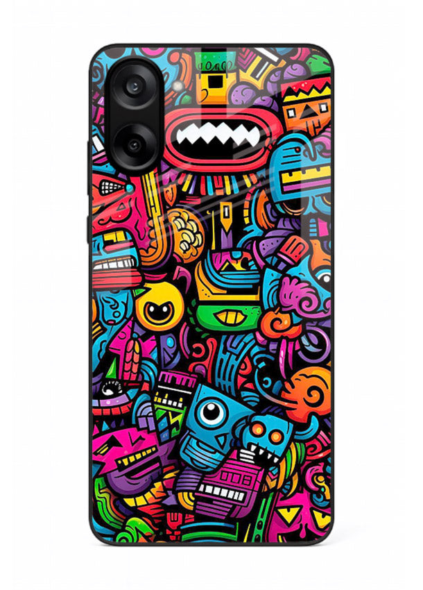Funky Cartoon Doodles fun cartoon doodle pattern OnePlus Nord CE5 glass back cover