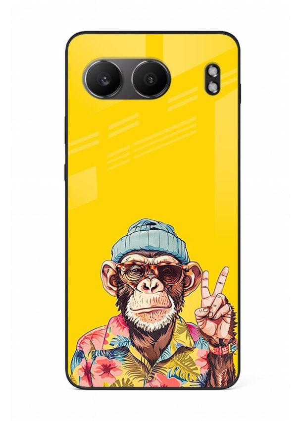 funky monkey yellow art OnePlus Nord 4 glass cover vibrant cartoon character case