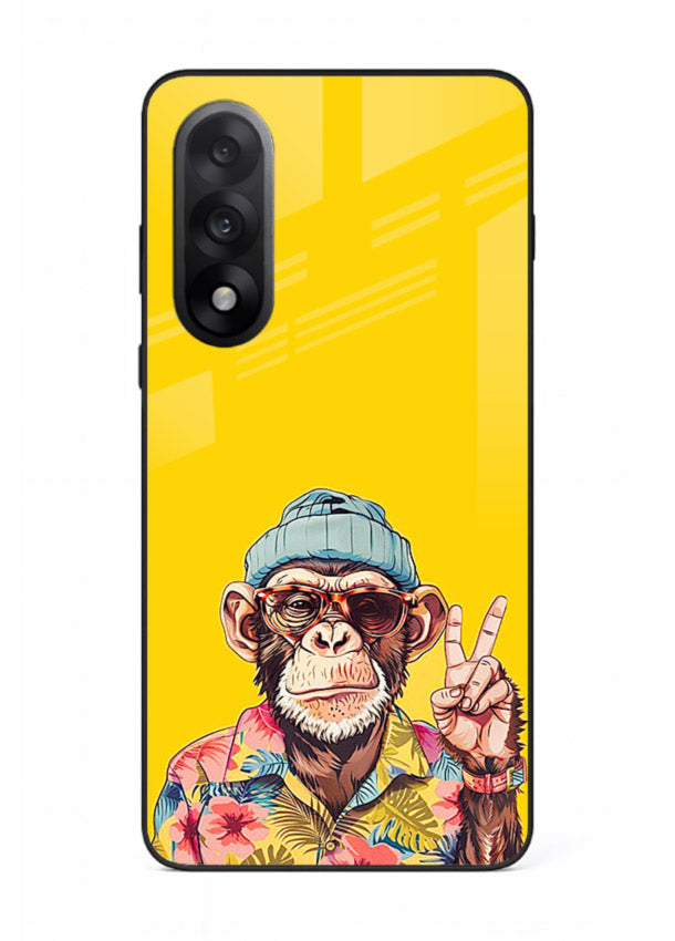 funky monkey yellow art OnePlus Nord 5 glass cover vibrant cartoon character case