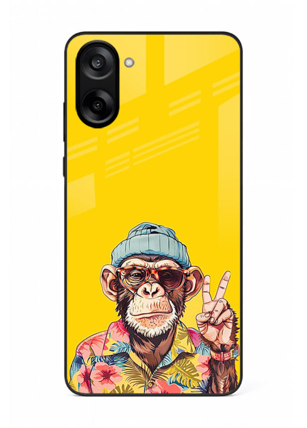 funky monkey yellow art OnePlus Nord CE5 glass cover vibrant cartoon character case