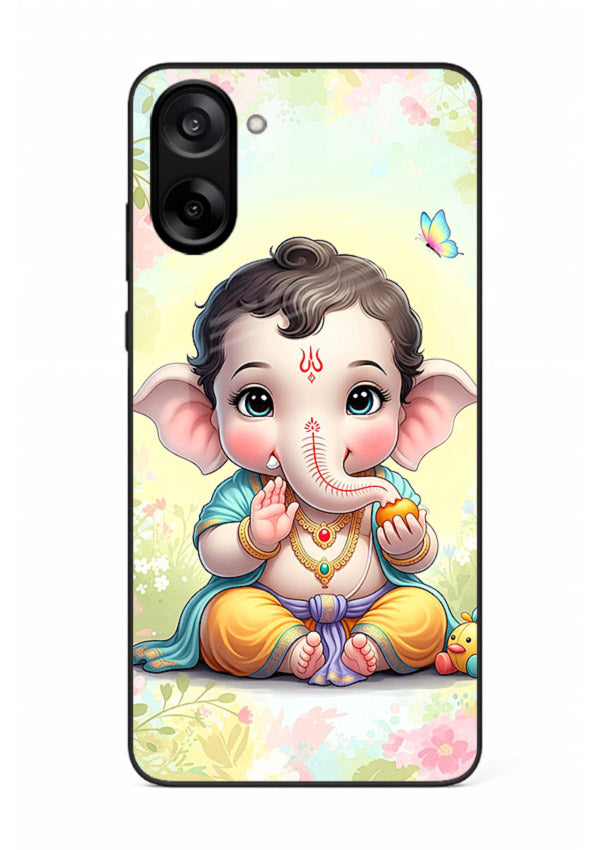 Baby Ganesha joyful cartoon blessing OnePlus Nord CE5 glass back sacred cover