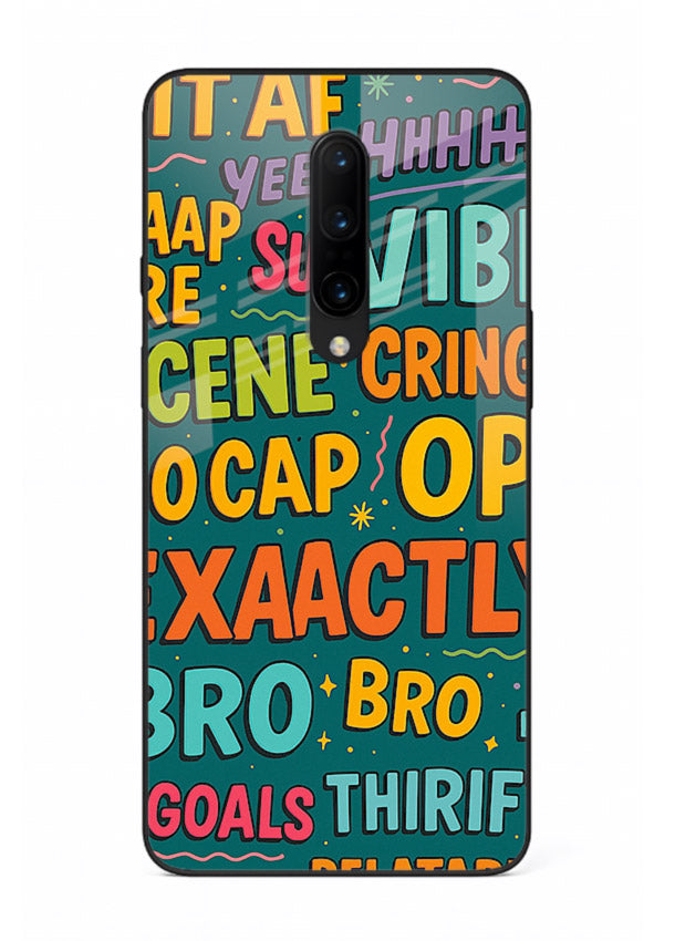 Gen Z Slang Poster trendy typography artwork OnePlus 8 glass back cover