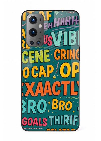 Gen Z Slang Poster trendy typography artwork OnePlus 9 glass back cover