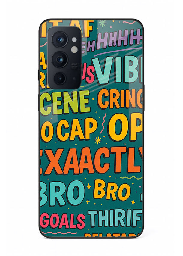 Gen Z Slang Poster trendy typography artwork OnePlus 9RT glass back cover
