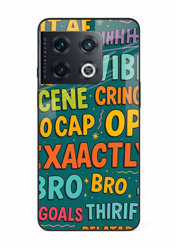 Gen Z Slang Poster trendy typography artwork OnePlus 10 Pro glass back cover