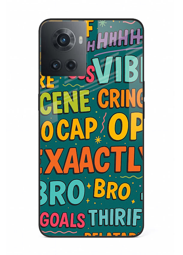 Gen Z Slang Poster trendy typography artwork OnePlus 10R glass back cover