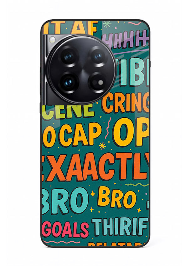 Gen Z Slang Poster trendy typography artwork OnePlus 12 glass back cover