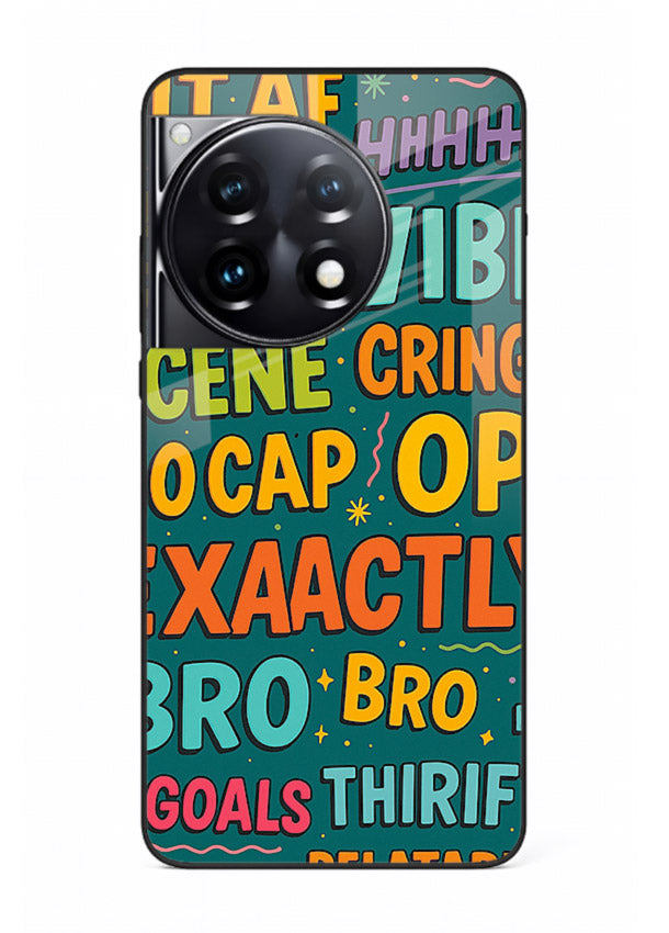 Gen Z Slang Poster trendy typography artwork OnePlus 12R glass back cover