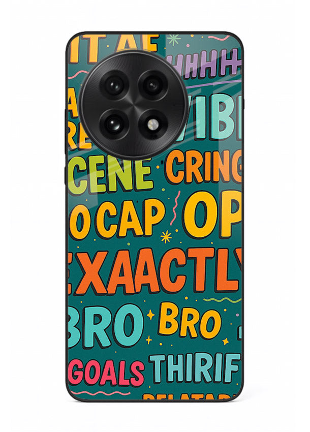 Gen Z Slang Poster trendy typography artwork OnePlus 13 glass back cover