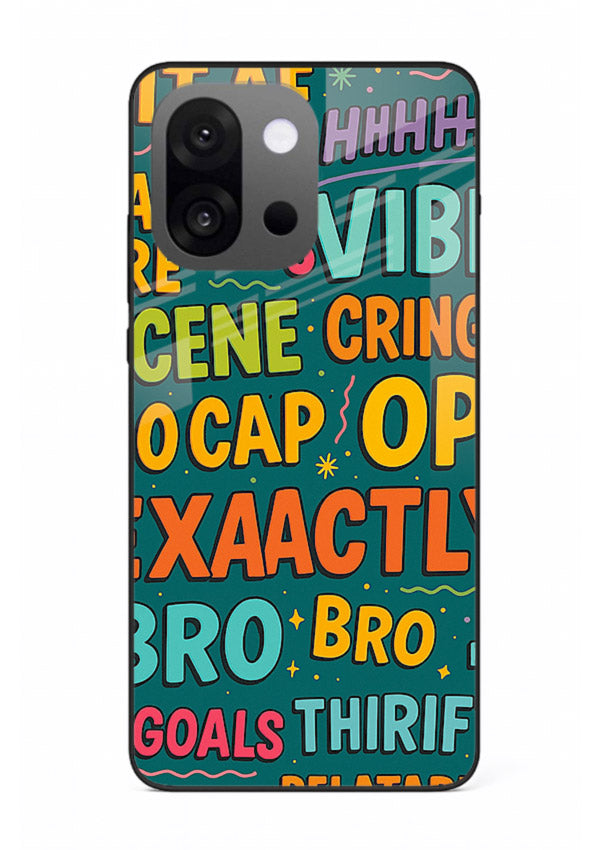 Gen Z Slang Poster trendy typography artwork OnePlus 13s glass back cover
