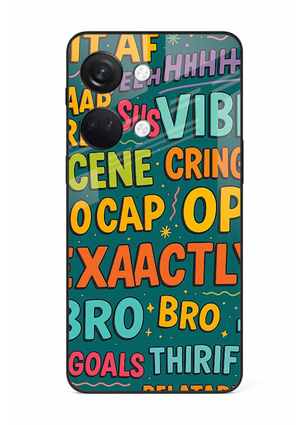Gen Z Slang Poster trendy typography artwork OnePlus Nord 3 glass back cover