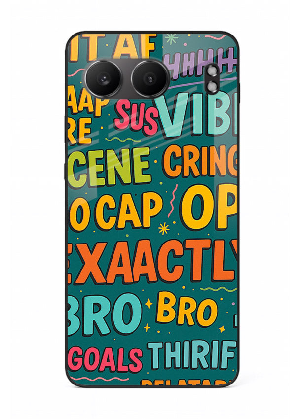 Gen Z Slang Poster trendy typography artwork OnePlus Nord 4 glass back cover