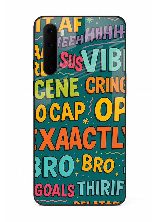Gen Z Slang Poster trendy typography artwork OnePlus Nord glass back cover