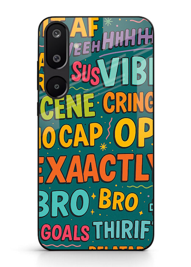 Gen Z Slang Poster trendy typography artwork Samsung M16 5G glass back cover