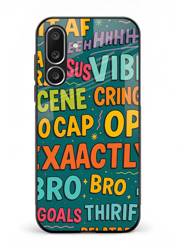 Gen Z Slang Poster trendy typography artwork Samsung M56 5G glass back cover