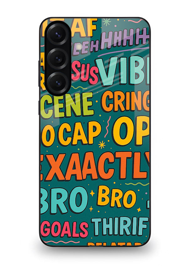 Gen Z Slang Poster trendy typography artwork Samsung M35 5G glass back cover