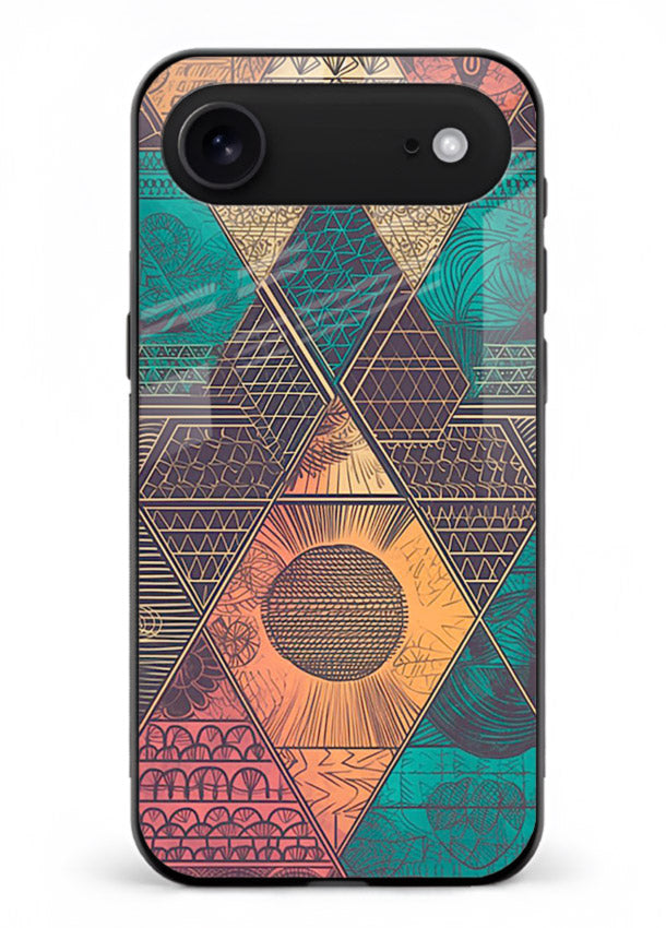 Geometric Tribal Sunset tribal geometric sunset pattern iphone 18 air glass back cover
