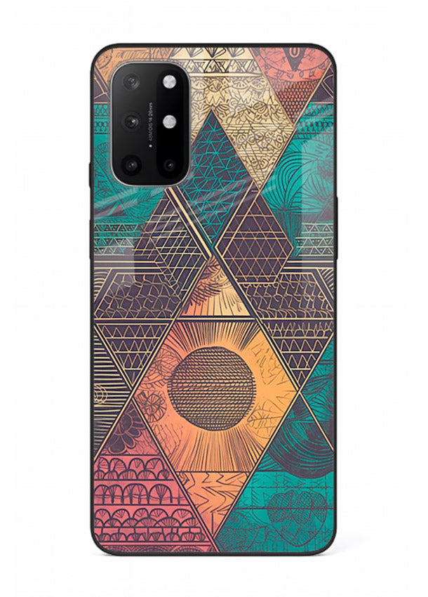 Geometric Tribal Sunset tribal geometric sunset pattern OnePlus 8T glass back cover